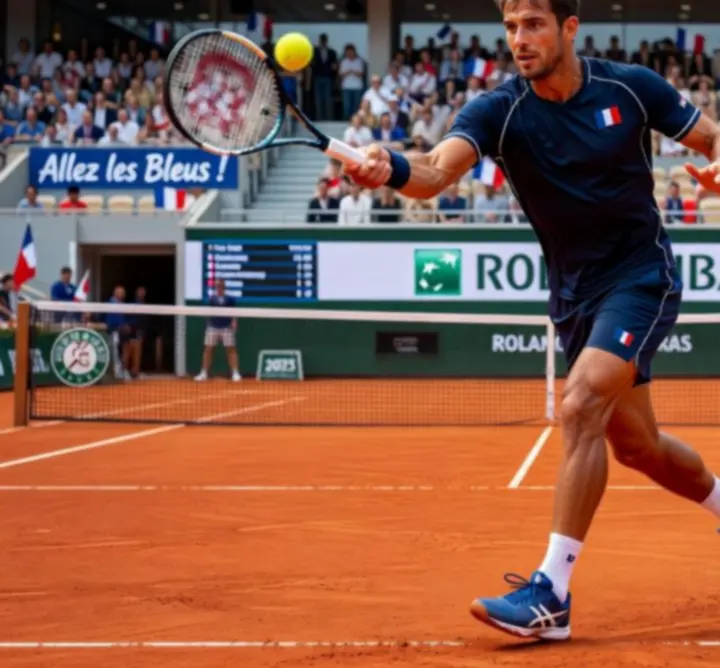 Joueurs français en action sur un court de tennis