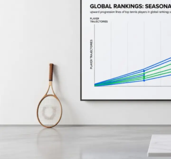 Graphique illustrant l'ascension progressive de joueurs vers le sommet du classement mondial